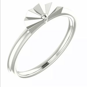 Silver Starburst Stackable Ring